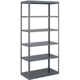Open Shelving Unit 36"W x 18"D x 87"H, 6 Shelves, 18 ga., Dark Gray