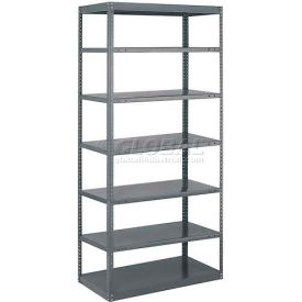 Offset Sturdi-Frame Open Shelving Unit 36"W x 18"D x 87"H, 7 Shelves, 18 Ga., Dark Gray