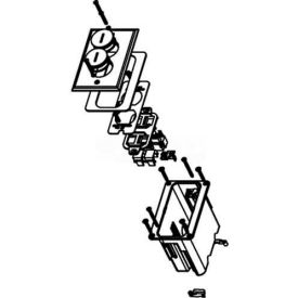 Floor Box 1-Gang Box, 106 Bezel, Four Openings, For Comm Devices, Brass Cover