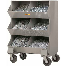 Heavy Duty Steel Mobile Storage Bins, 6 Openings, 32"L x 20"W x 45-1/2"H