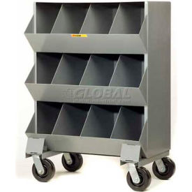 Heavy Duty Steel Mobile Storage Bins, 12 Openings, 32"L x 20"W x 45-1/2"H