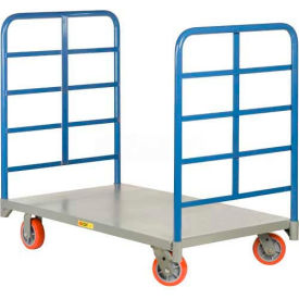 Double End Rack Platform Truck, 6" Poly Wheels, 3600 lb. Capacity 48" x 24" Deck