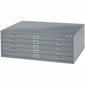 5 Drawer Blueprint Flat File Cabinet, 40-1/2W, Gray