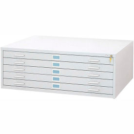 5 Drawer Blueprint Flat File Cabinet, 46-1/2W, White