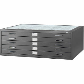 5 Drawer Blueprint Flat File Cabinet, 46-1/2W, Black