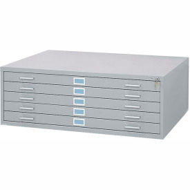 5 Drawer Blueprint Flat File Cabinet, 46-1/2W, Gray