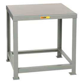 Stationary Machine Table W/ Angled Leg, Steel Square Edge, 60"Wx30"Dx36"H, Gray