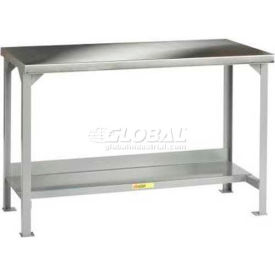 48"W x 30"D Stainless Steel Square Edge Workbench, Adjustable Height
