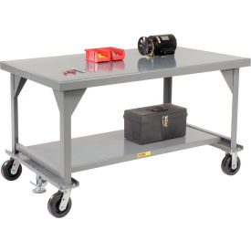 Heavy Duty 7 Gauge Mobile Workbench, 8" Casters & Floor Lock - 48"W x 30"D x 36"H