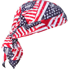 Ergodyne Chill-Its Evaporative Cooling Triangle Hat with Built-In Cooling Towel, Stars and Stripes