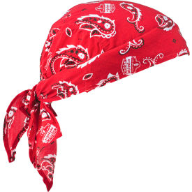 Ergodyne Chill-Its Evaporative Cooling Triangle Hat with Built-In Cooling Towel, Red - 12583