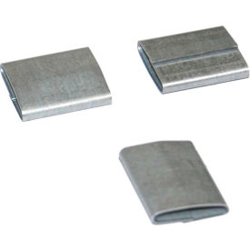 Overlap Push Type Steel Strapping Seals, 3/4" Strap Width, Silver, Pack of 2500