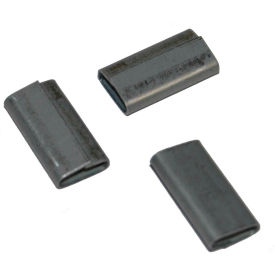 Overlap Push Type Steel Strapping Seals, 3/8" Strap Width, Silver, Pack of 2500