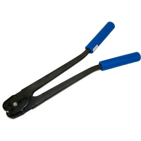 Front Action Double Notch Sealer for 1/2" Strap Width, 14"L x 1"H, Black/Blue