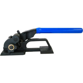 Compact Light Duty Feed Wheel Tensioner for 3/8-3/4" Strap Width, Black & Blue