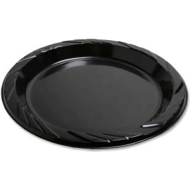 Plastic Hot/Cold Plates, 9" Diameter, Black, 125/Pack