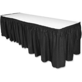 Pleated Table Skirt, 14'L x 29"W, Polyester, Black