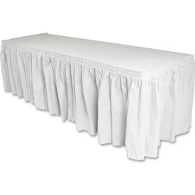 Pleated Table Skirt, 14'L x 29"W, Polyester, White