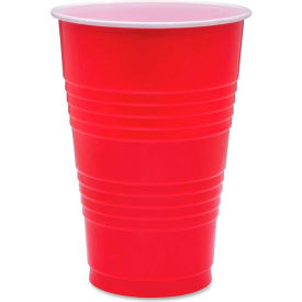 Party Cups, Plastic, 16 Oz., 50/Pack, Red
