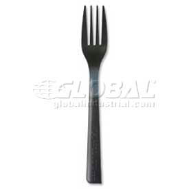 Forks, Recylced Polystyrene, Black, 1000/Carton