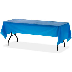 Rectangular Tablecover, 54"W x 108"L, Plastic, Blue, 6/Pack