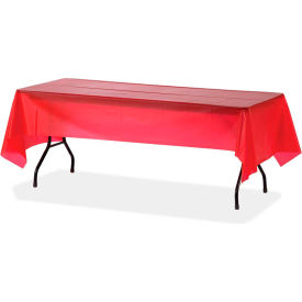 Rectangular Tablecover, 54"W x 108"L, Plastic, Red, 6/Pack