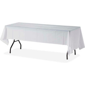 Rectangular Tablecover, 54"W x 108"L, Plastic, White, 6/Pack