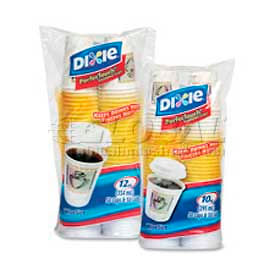 Dixie Cup/Lid Combo, PerfecTouch, 12 Oz., 50/Pack, Coffee Dreams Design