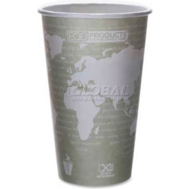 Hot Paper Cups, World Art, 16 Oz., Plant-Based Resin Inner Lining, 50/Pack, Green