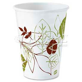 Hot Paper Cups, 12 Oz., 25/Pack, White/Nature Design
