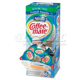 Non-Dairy Liquid Creamer Single, Sugar Free French Vanilla, 0.375 oz., 50/Box