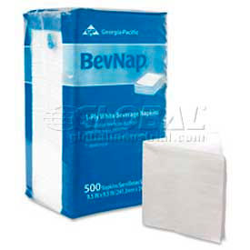 Beverage Napkins, 9-1/2"W x 9-1/2"D, White, 4000/Carton