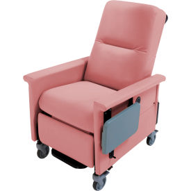Medical Recliner with Swing Arms and Infinite Recline, Push Bar & Side Table, Tea Rose