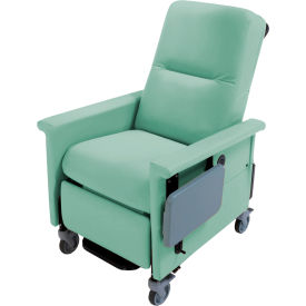 Medical Recliner with Swing Arms, Infinite Recline, Push Bar, Side Table - Iced Mint