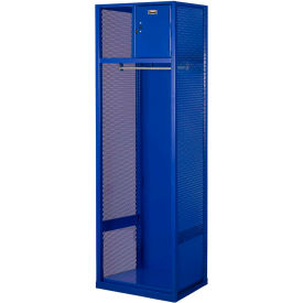 Gear Locker with Shelf & Security Box, 24"W x 24"D x 72"H, Blue, All-Welded