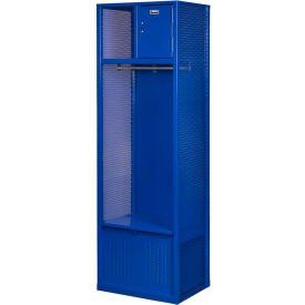 Gear Locker w/ Shelf, Security Box & Footlocker, 24"W x 18"D x 72"H, Blue, Assembled