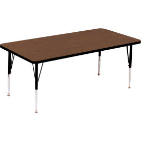 Activity Tables, 60"L x 30"W, Standard Height, Rectangular - Walnut