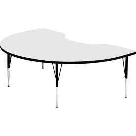 Activity Tables, 72"L x 48"W, Standard Height, Kidney - White