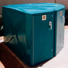 Bike Storage Locker with Padlock, 1 Bike Capacity, 30" Front Opening; 4" Back Width x 74-1/2" Depth x 49" Height, Tan Color, Assembled
