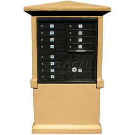 Decorative Stucco CBU Mailbox Center, TALL Pedestal (Column Only) in Burnt Tuscan Color