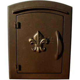 Non-Locking Decorative Fleur De Lis Door Column Mount Mailbox in Bronze