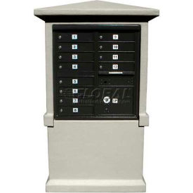 Decorative Stucco CBU Mailbox Center, TALL Pedestal (Column Only) Unpainted