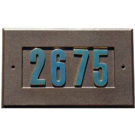 Address Plate w/3" Gold Brass Numbers, Bronze