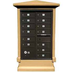 Decorative Stucco CBU Mailbox Center, Pedestal in Burnt Tuscan Color