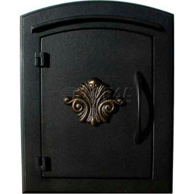 Locking Security Option with Decorative Scroll Door, Faceplate in Black