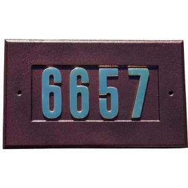 Address Plate w/3" Gold Brass Numbers in Antique Copper