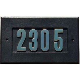 Manchester Address Plate w/3" Gold Brass Numbers in Black