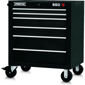550S Series 34"W X 25"D X 41"H 6 Drawer Black Roller Cabinet