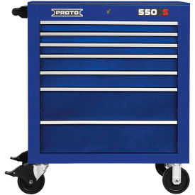 550S Series 34"W X 25"D X 41"H 7 Drawer Blue Roller Cabinet