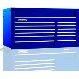 550S Series 50"W X 25"D X 27"H 12 Drawer Blue Top Chest